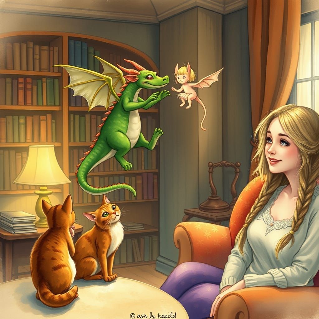 Whimsical Winter Wonderland Scene in Cozy Living Room