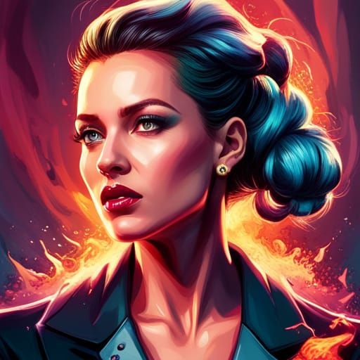 Villain Office Boss Portrait in Splash Art Style