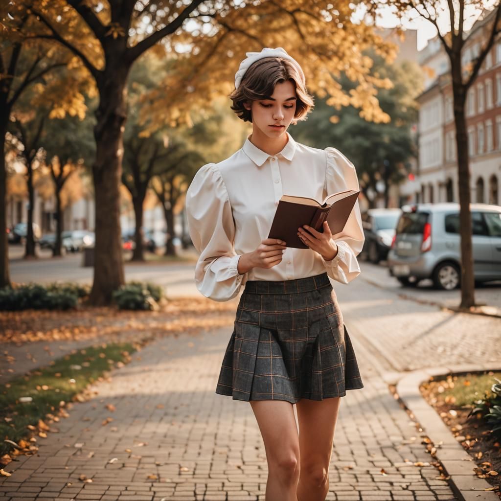 Boy Crossdressing Learning to Walk, Fashion Photography