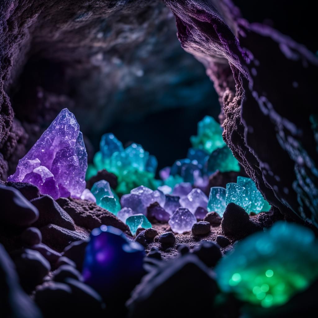 Bioluminescent Crystal Cavern in Professional Photography