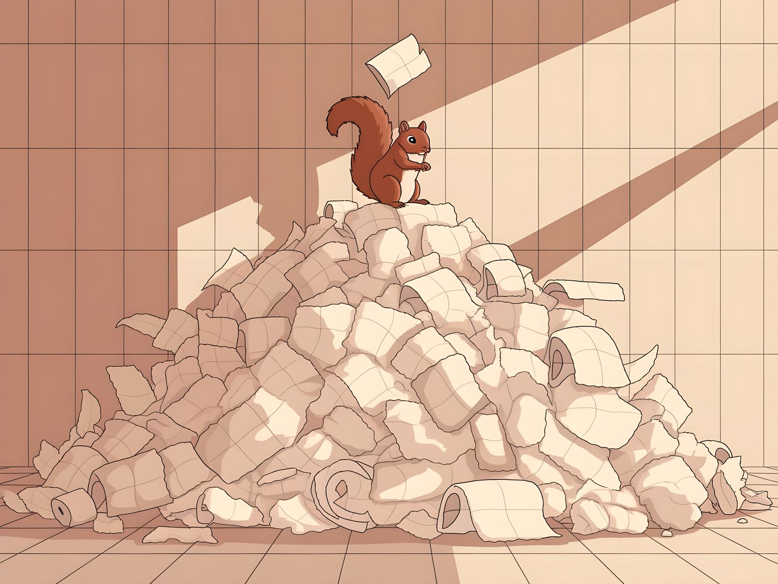 Squirrel King of the Toilet Paper Mountain
