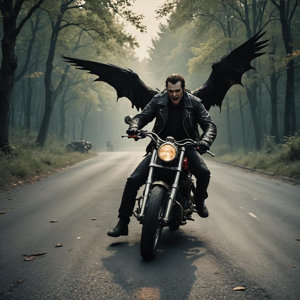 Cinematic Vampire Angel Biker Film Still