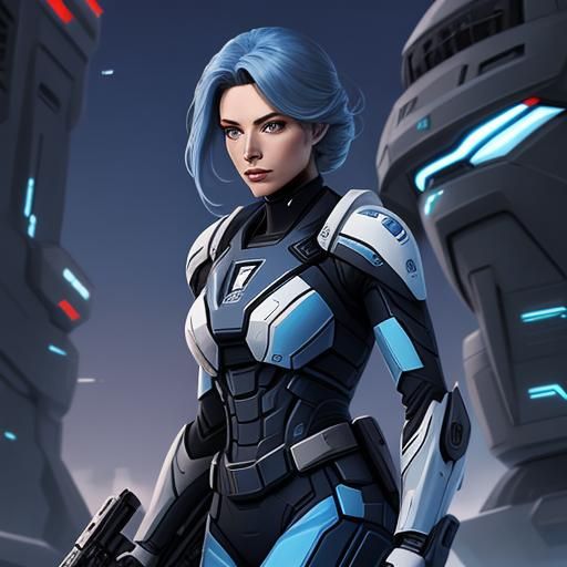 Graceful Sci-Fi Special Ops Soldier in Neocity