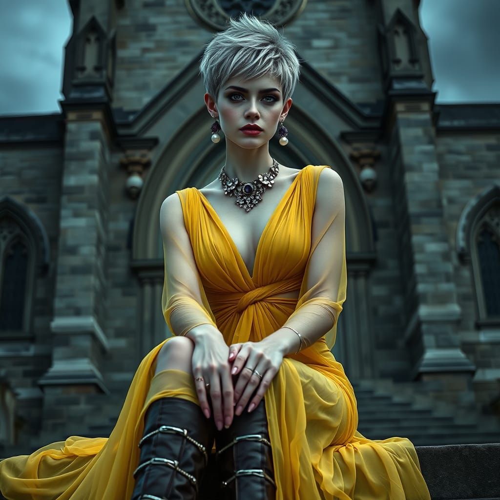 Goddess in Mystical Aura with Dark Romance