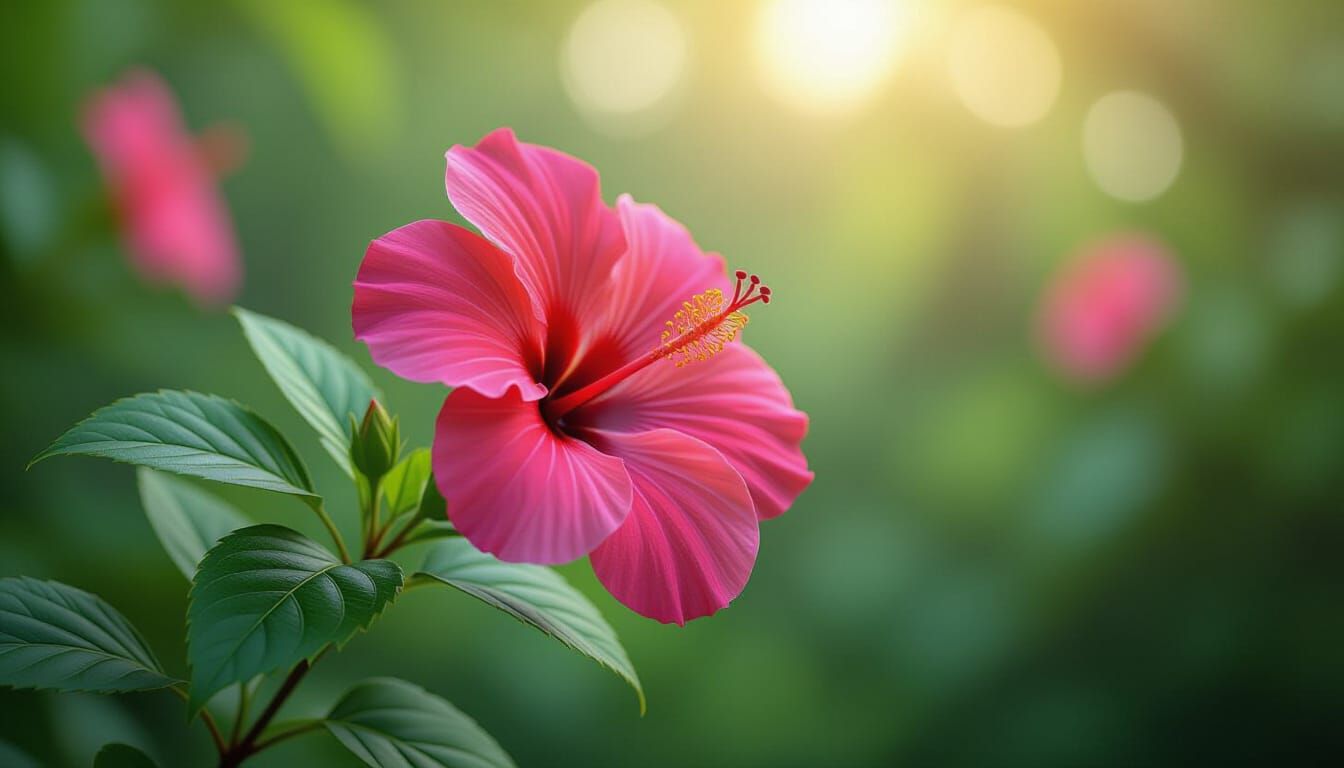 Vibrant Brazilian Hibiscus in Tropical Garden