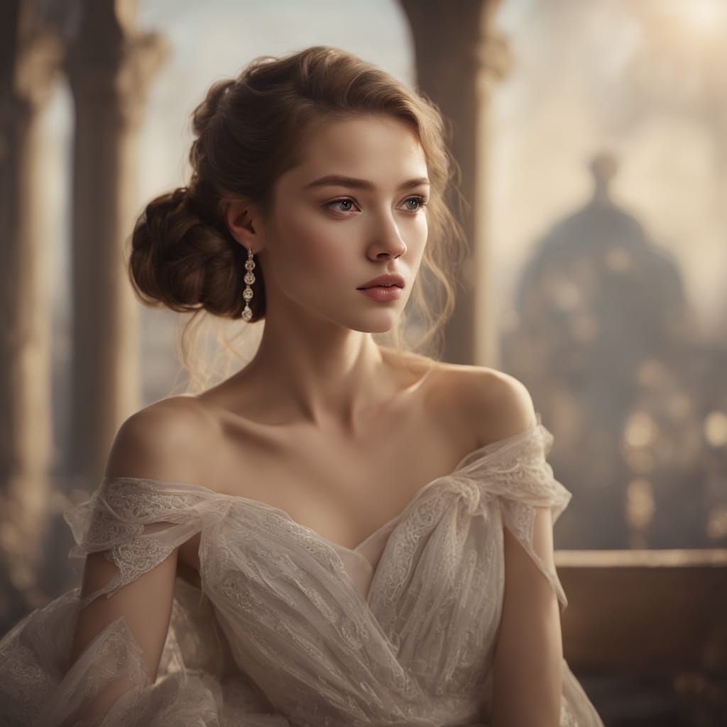 Elegant Woman Posing in Soft Natural Light