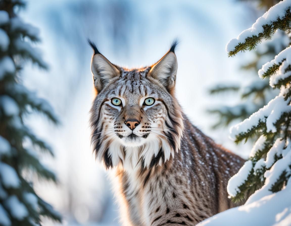 Lynx looking at the camera