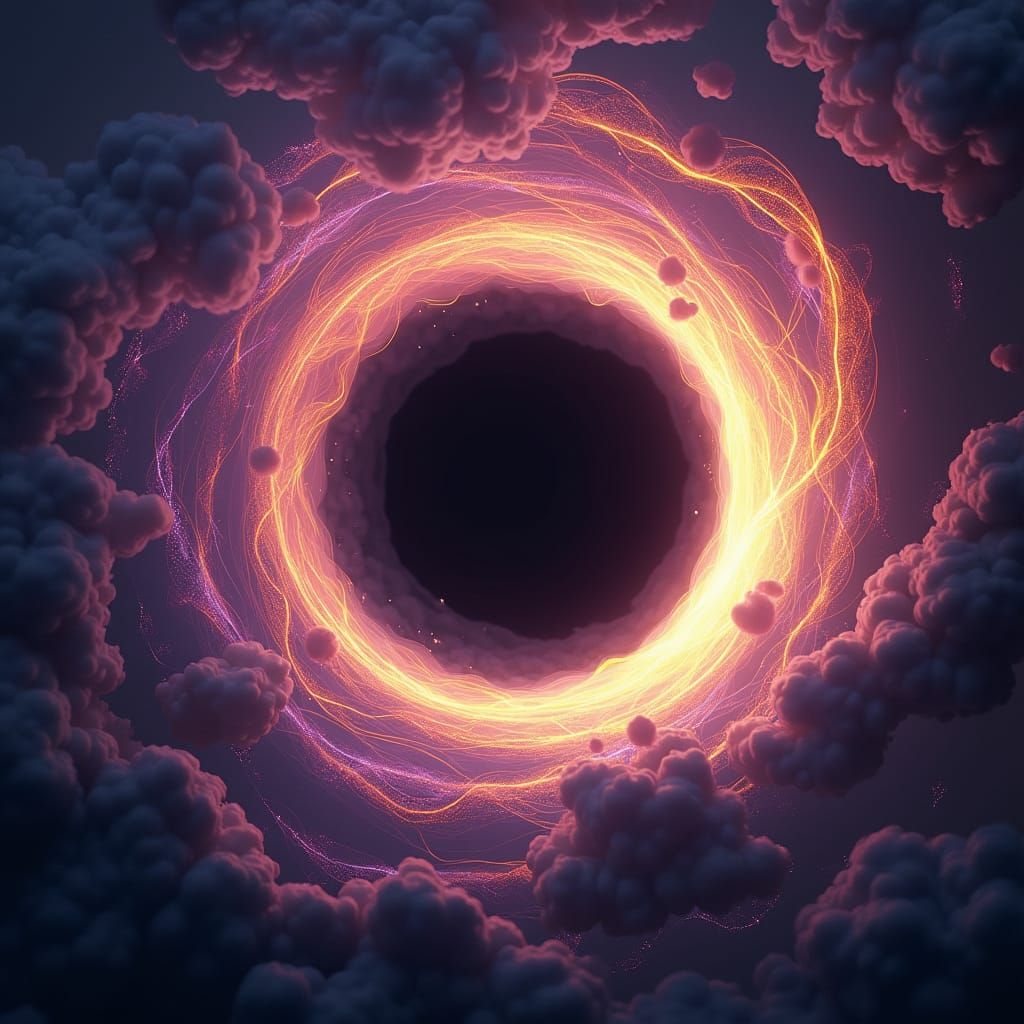 Ethereal Black Hole with Iridescent Gas