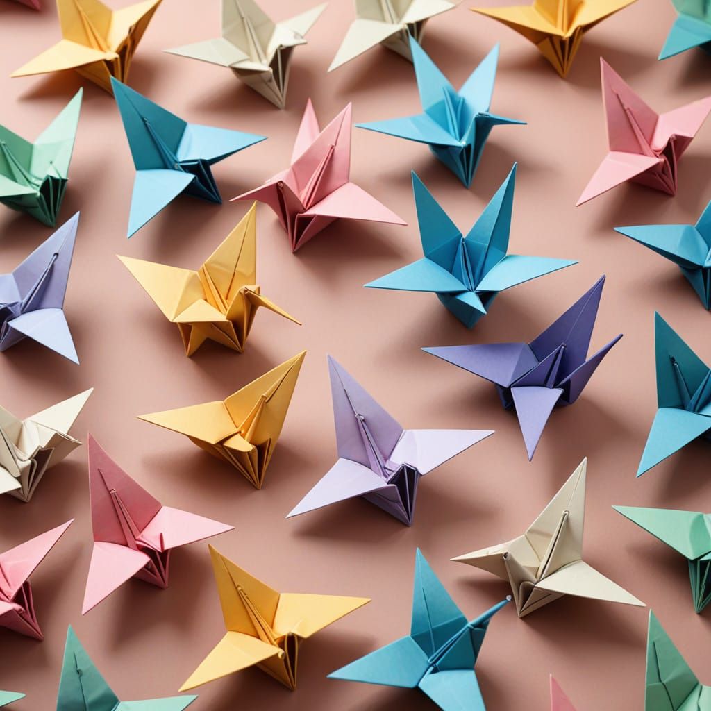 Soft Focus Origami Art in Whimsical Stationery Setting