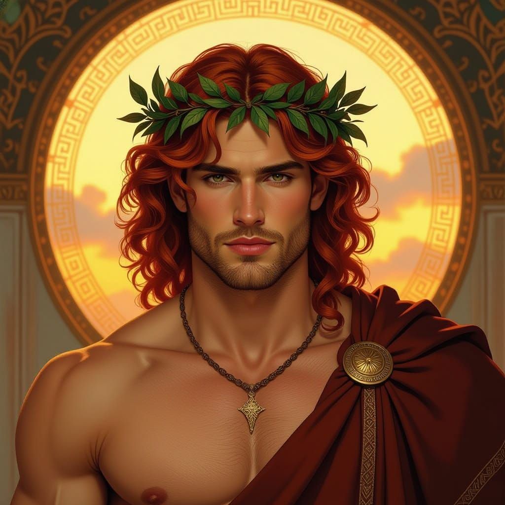 Aries The Poet: Muscular Man in Grecian Sunrise