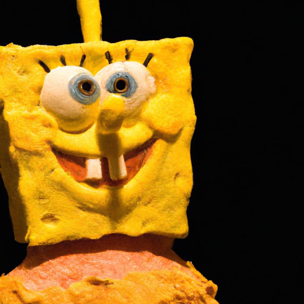 Hyperrealistic SpongeBob with Intricate Details