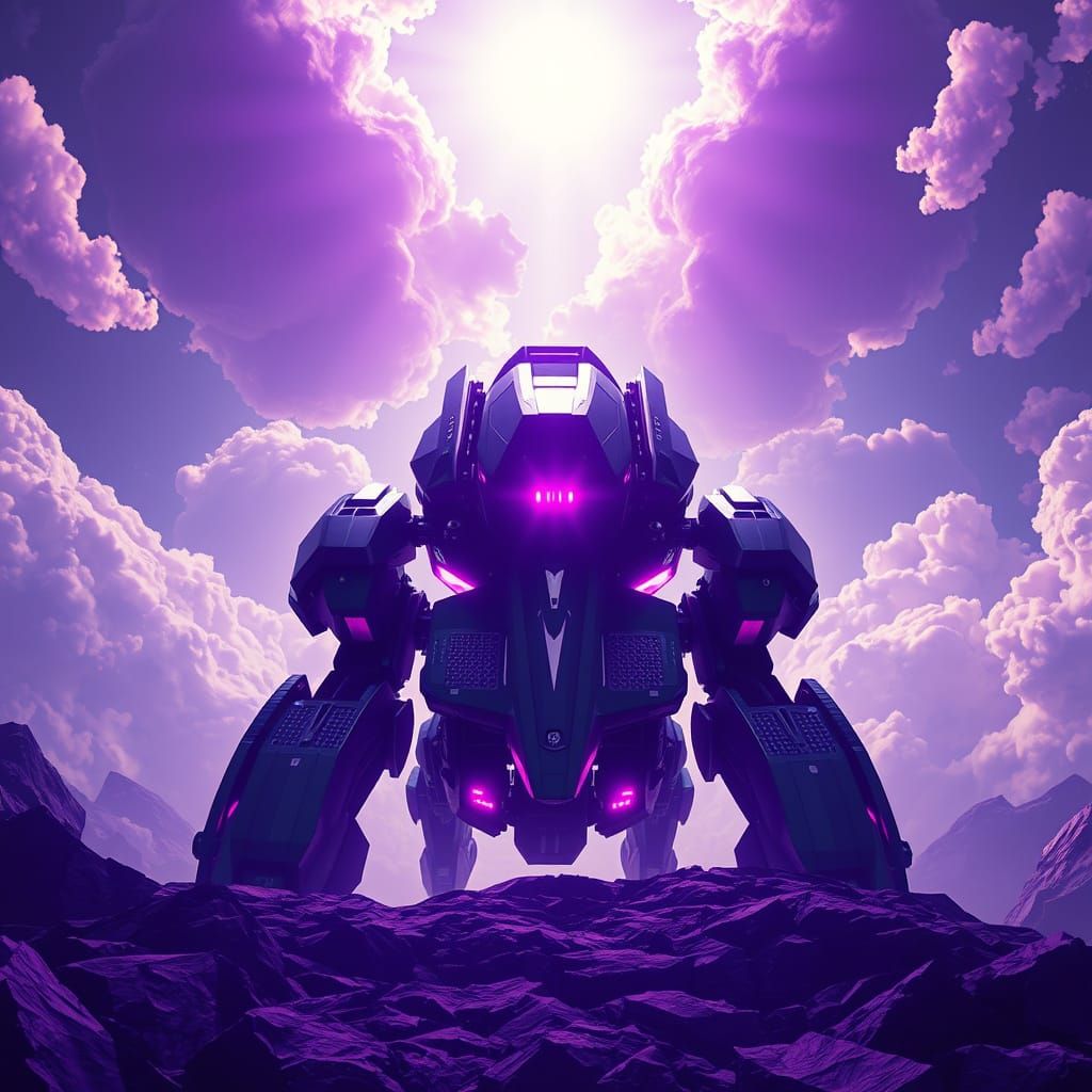 Epic Fantasy Landscape in Deep Purple Hues