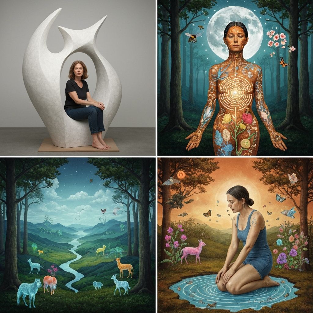 Sculptor Embodied in Bio-Art Collage, Inspired by Nature