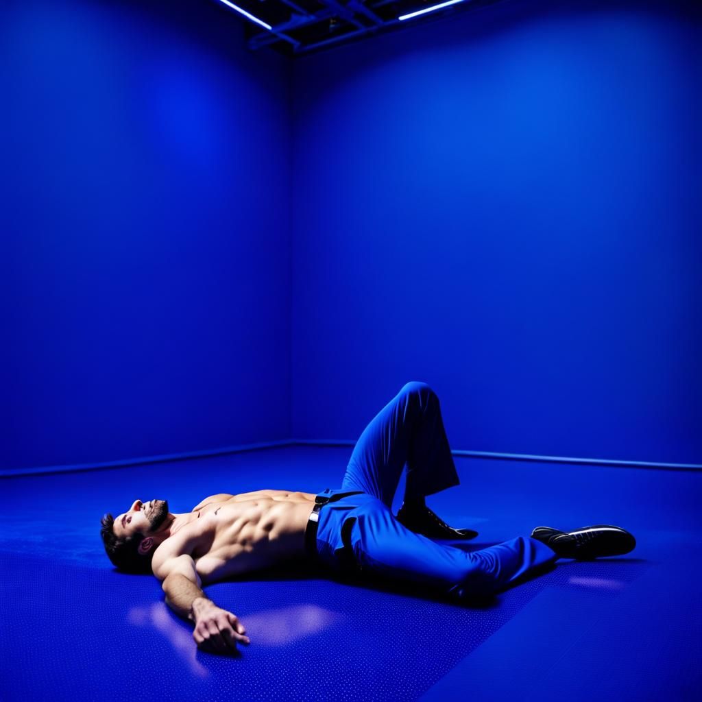 Man in Yves Klein Blue Suit, Professional Photo