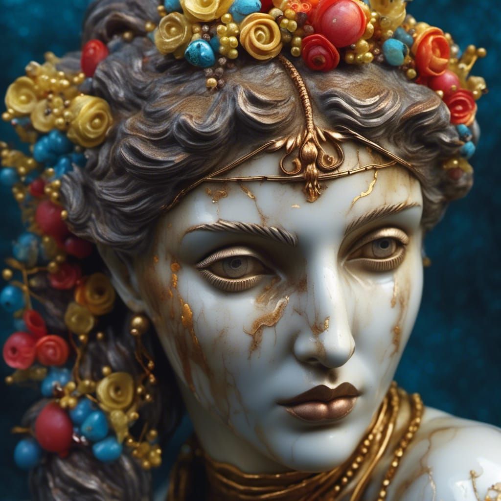 Sensual Greek Woman Portrait in Photorealistic Style