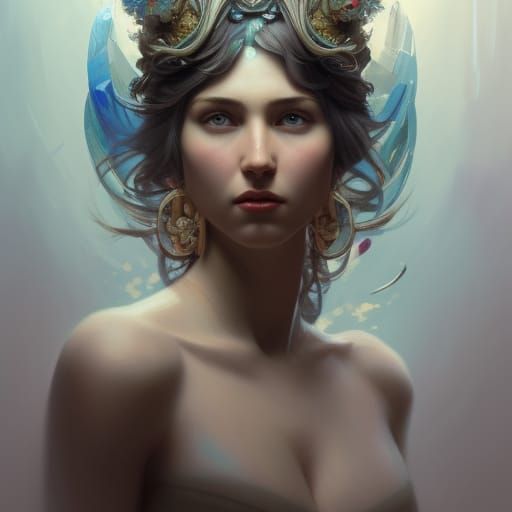 Goddess of Art Portrait in Hyperdetailed Style