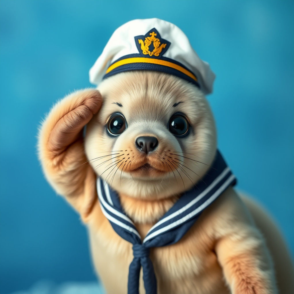 Navy Seal Pup Saluting