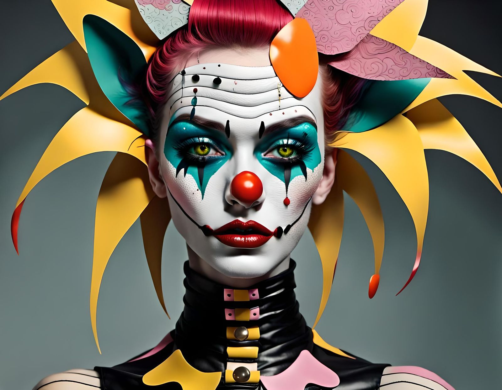 Cybernetic Clown with Pandimensional Eye Makeup