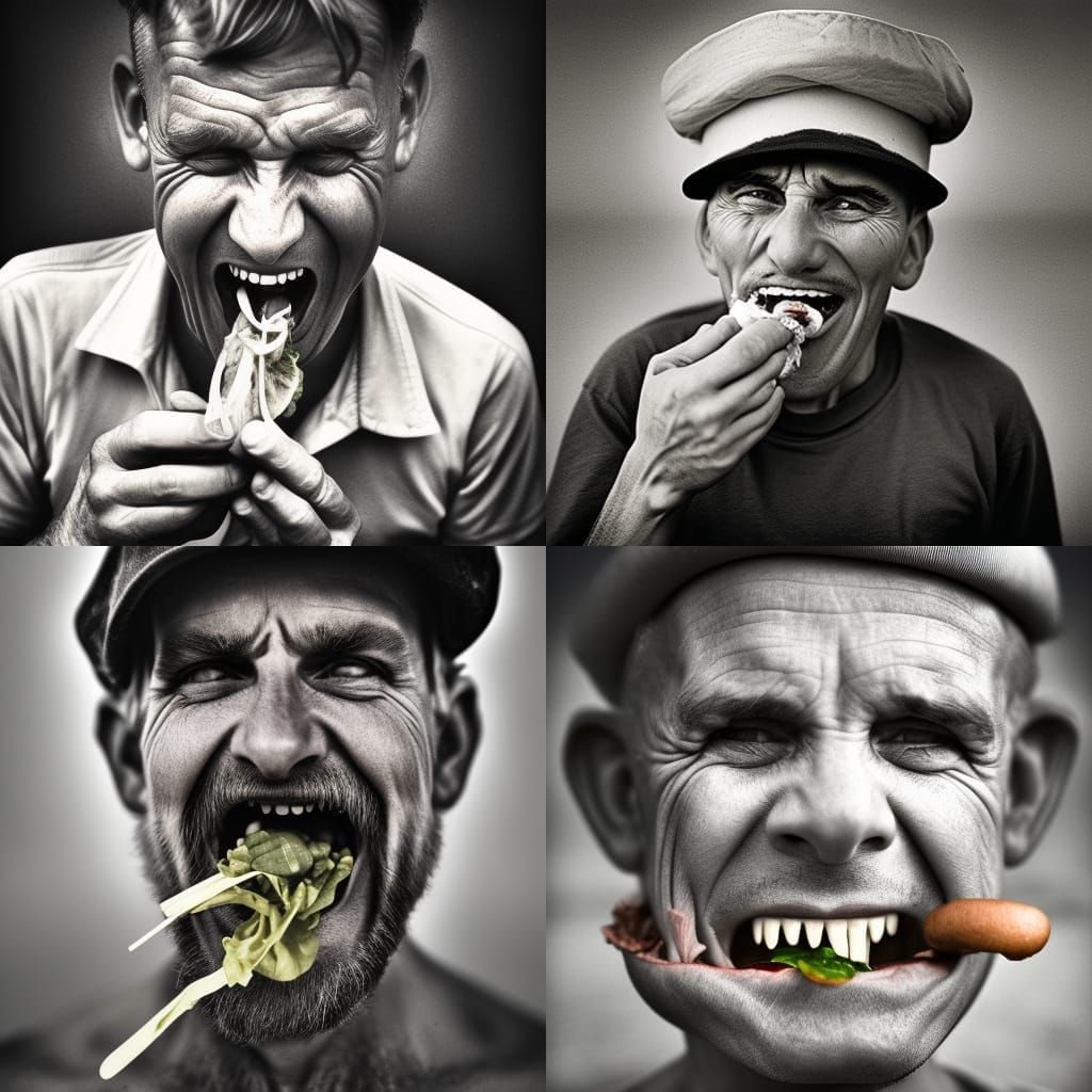 Popeye Eating Salad: A Detailed Portrait