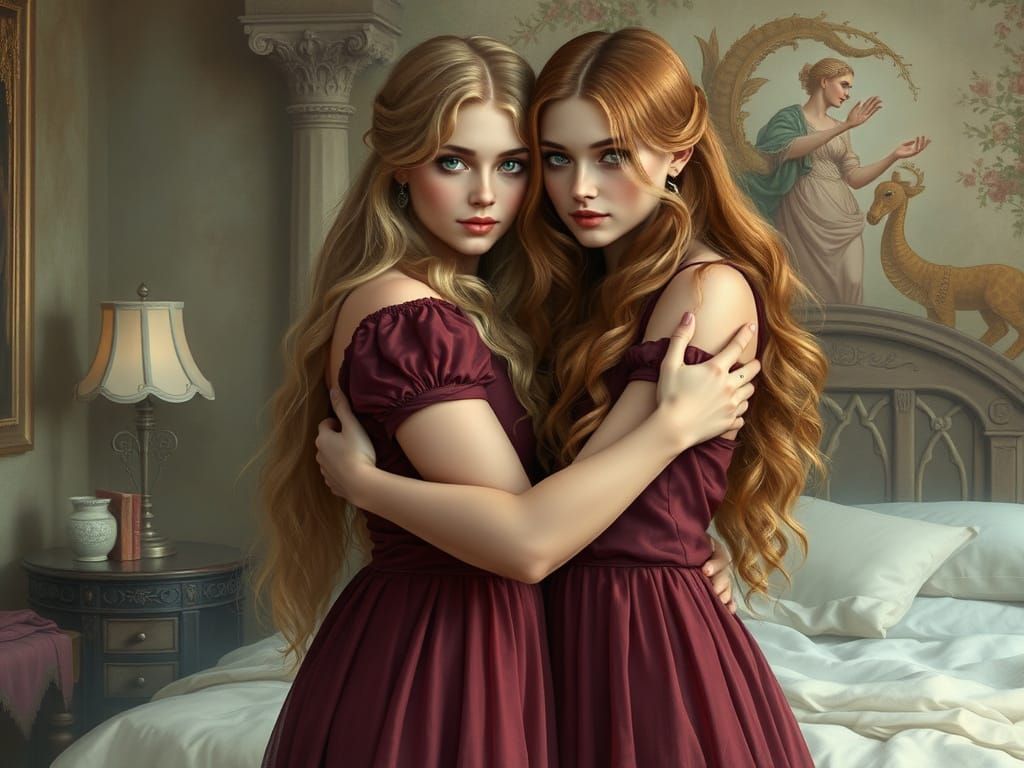 Ethereal Sisters in Ancient Roman Fantasy