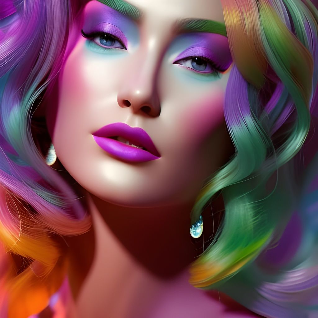 Breathtaking Woman Portrait in Lyrical Abstraction Style