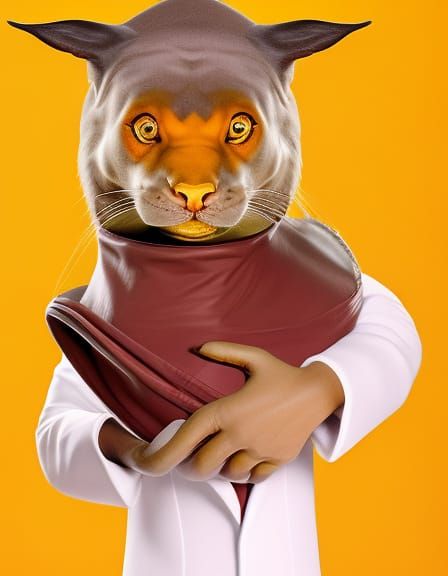 Creature in Lab Coat: An AI Generated Image
