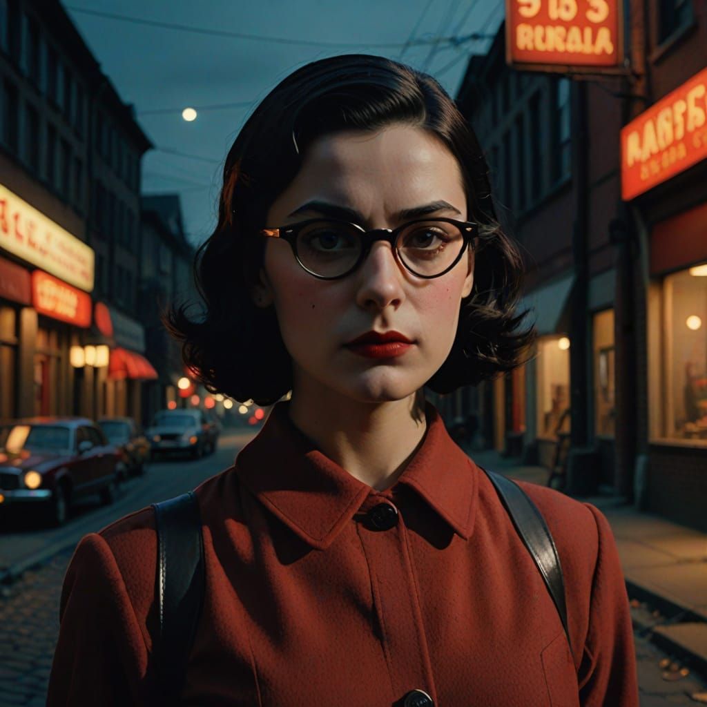 Moody 1940s Hungarian Socialite with Red Mask