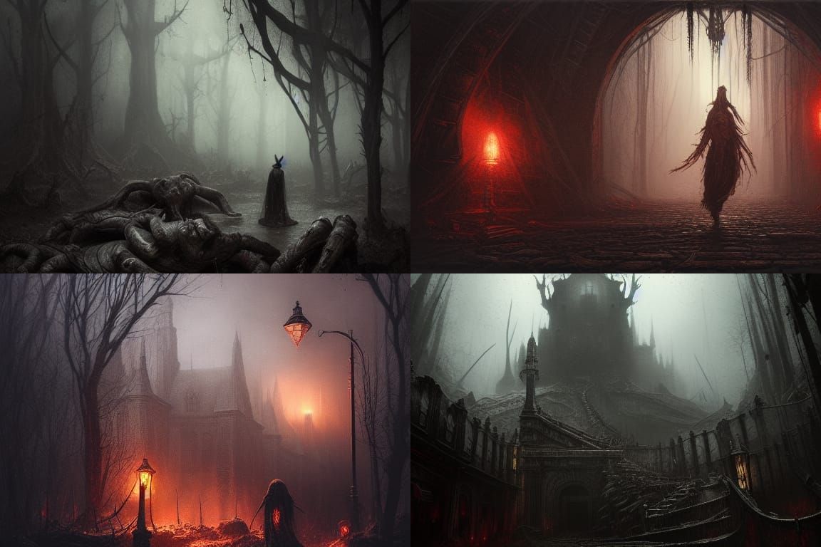 Sinister Lair in Dark Fantasy Style