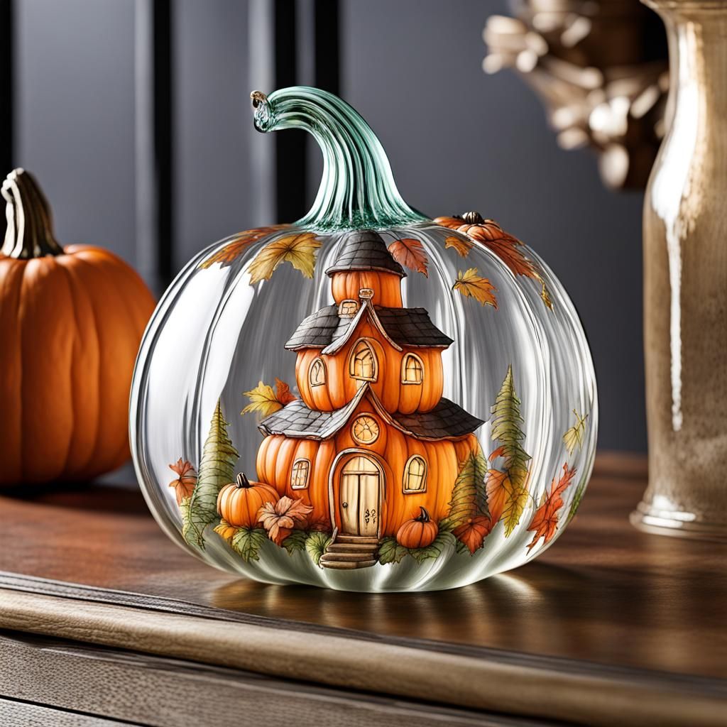 Clear Glass Pumpkin in Misty Fairyland