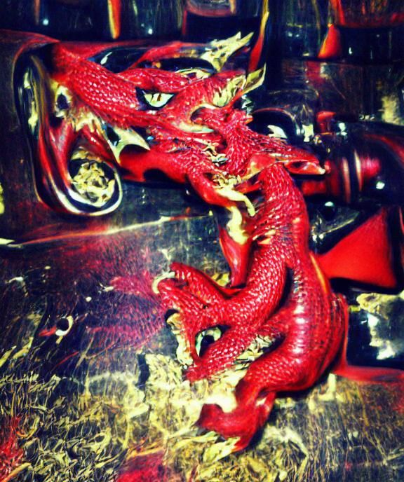 Fearsome Red Dragon in Detailed Render