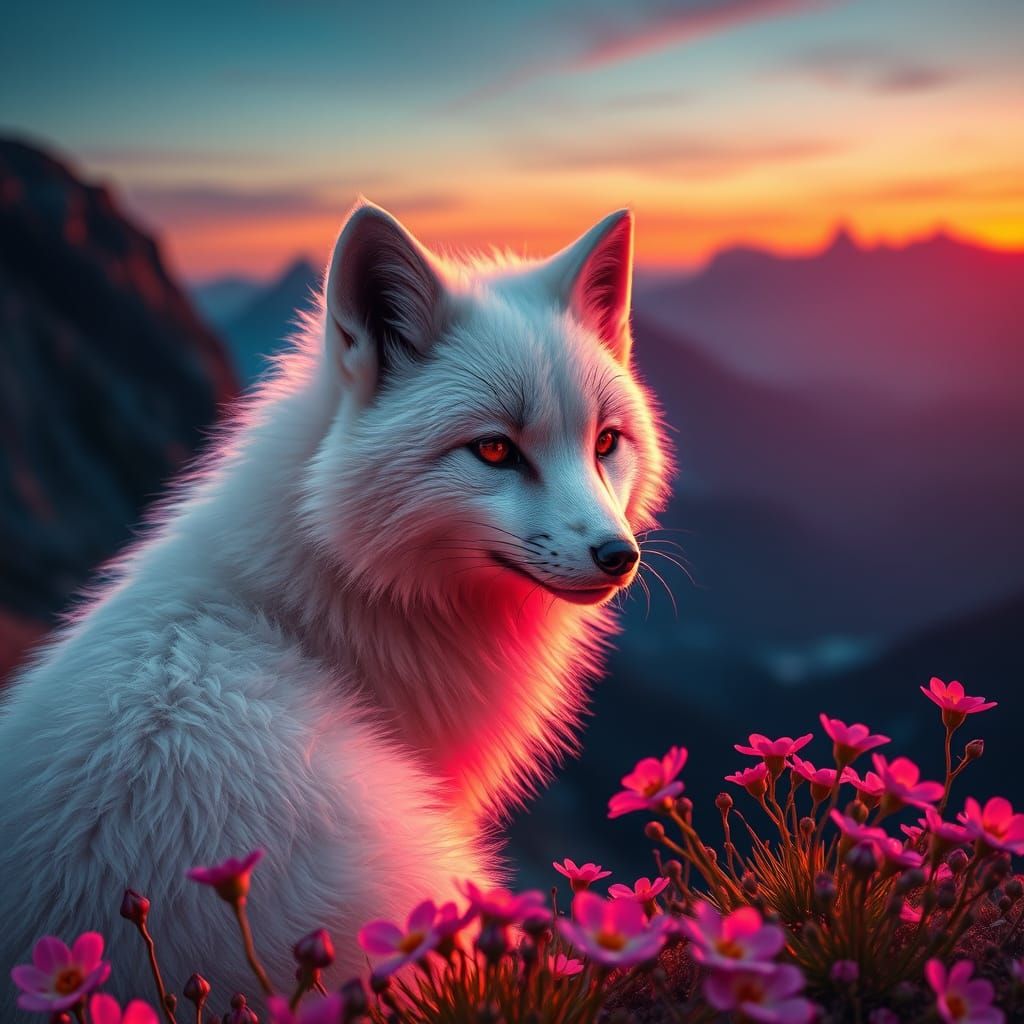 Fox at Sunset