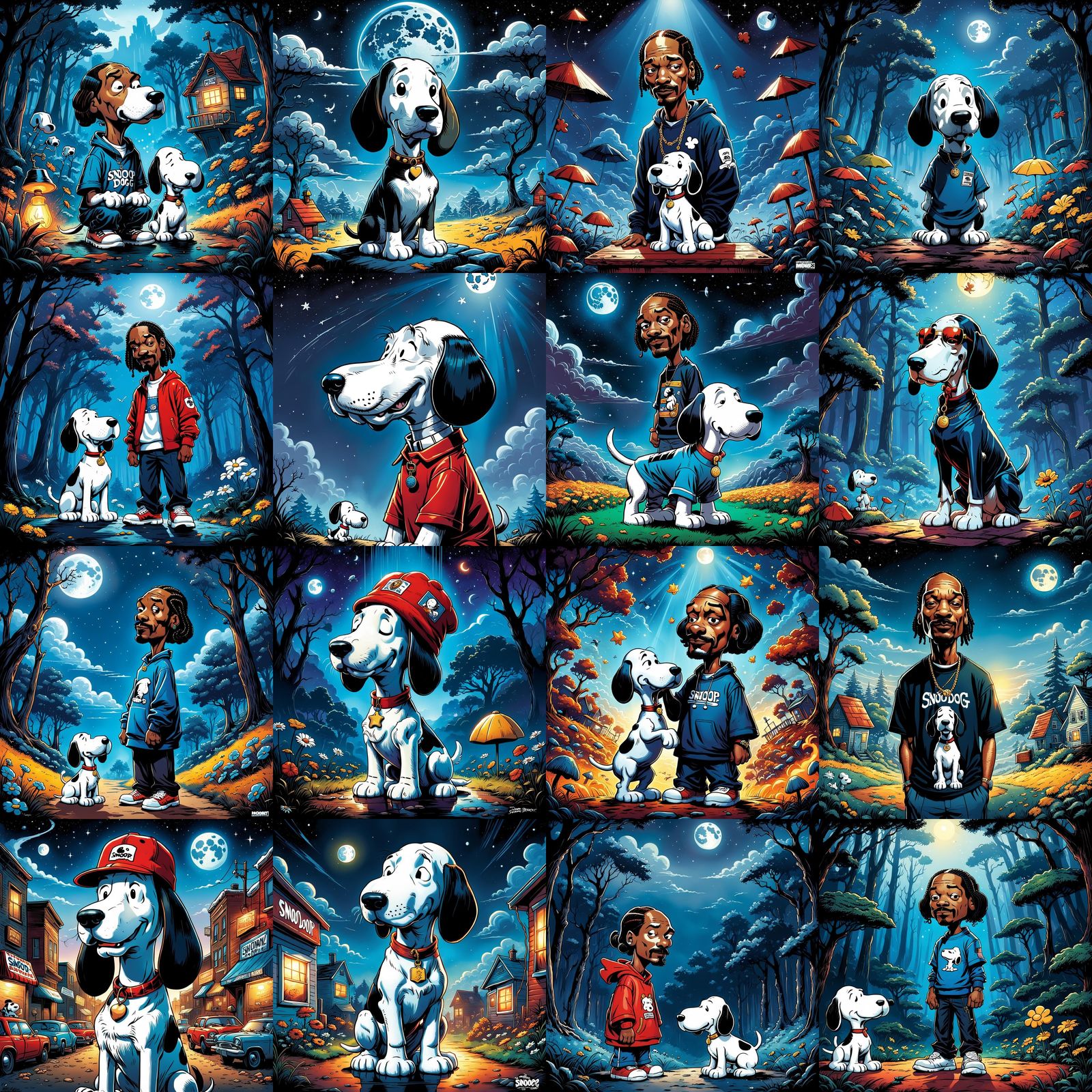 Snoop Dogg as Snoopy in Comic Book Art