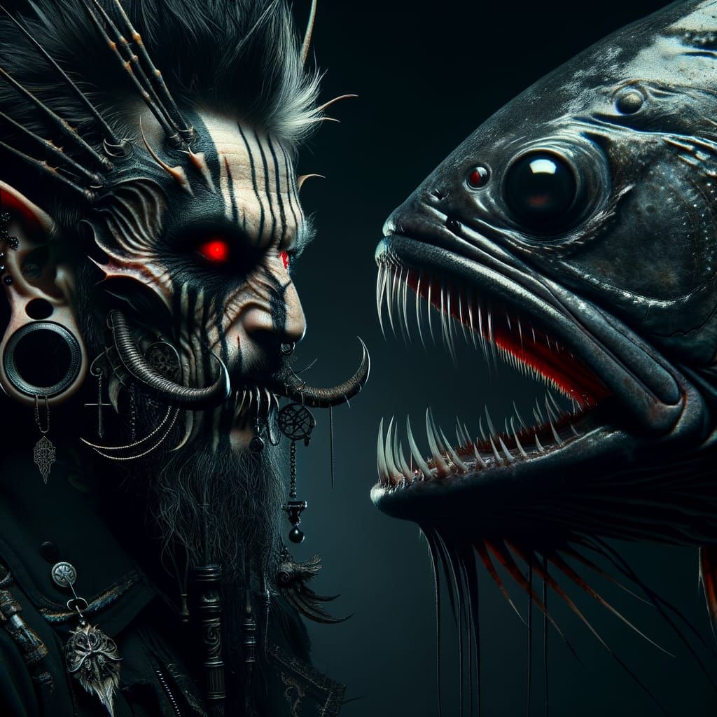 Eerie Confrontation: Sorcerer vs. Ancient Angler Fish