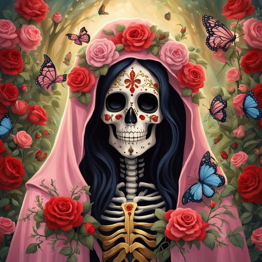 Santa Muerte in Enchanted Garden