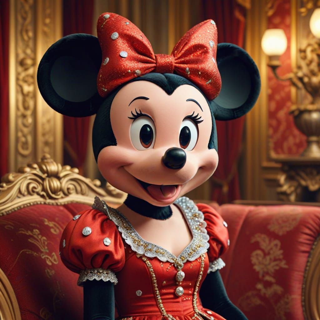 Minnie Mouse in Luxurious 1920s Cartoon Style