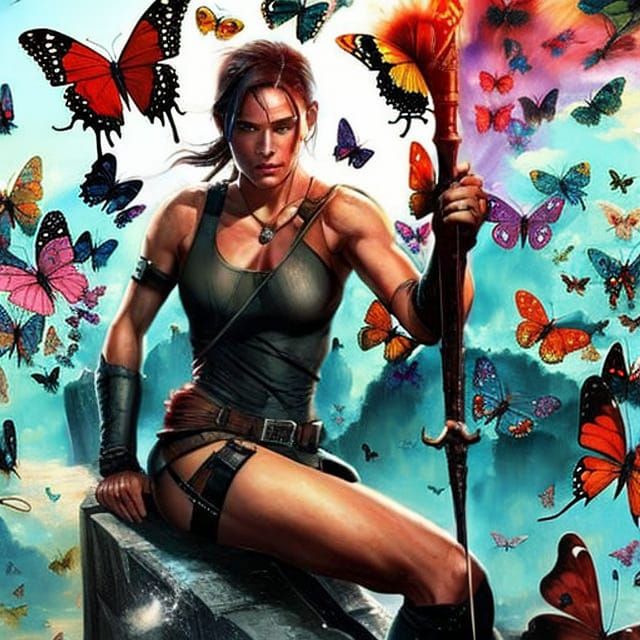 Eruption of Colorful Butterflies: Surreal Airbrush Art