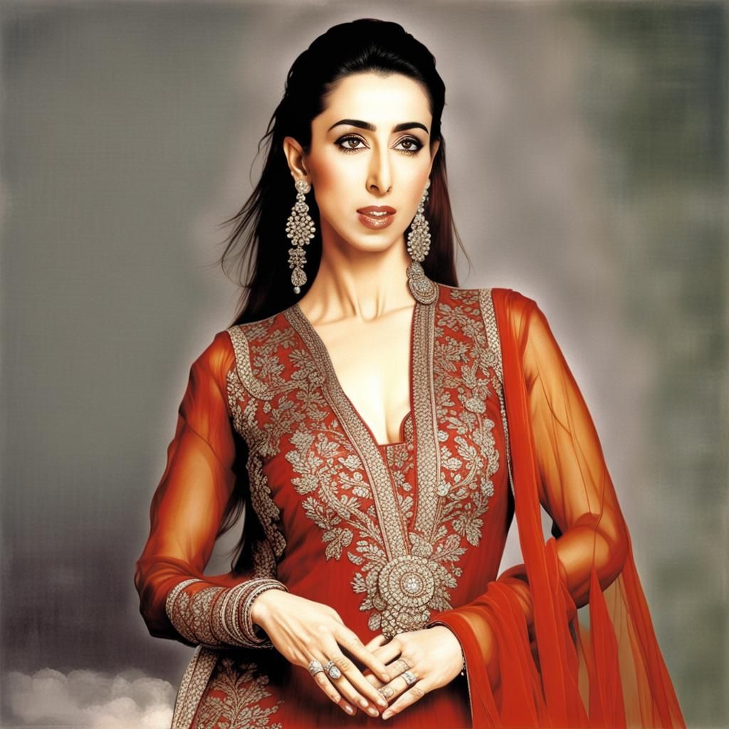 Karisma Kapoor Portrait in Salwar Suit