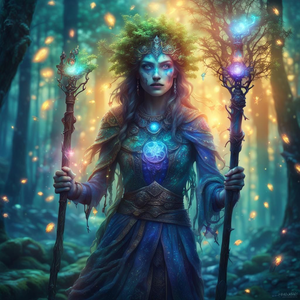 Mystical Enchantress in Enchanted Woods Double Exposure