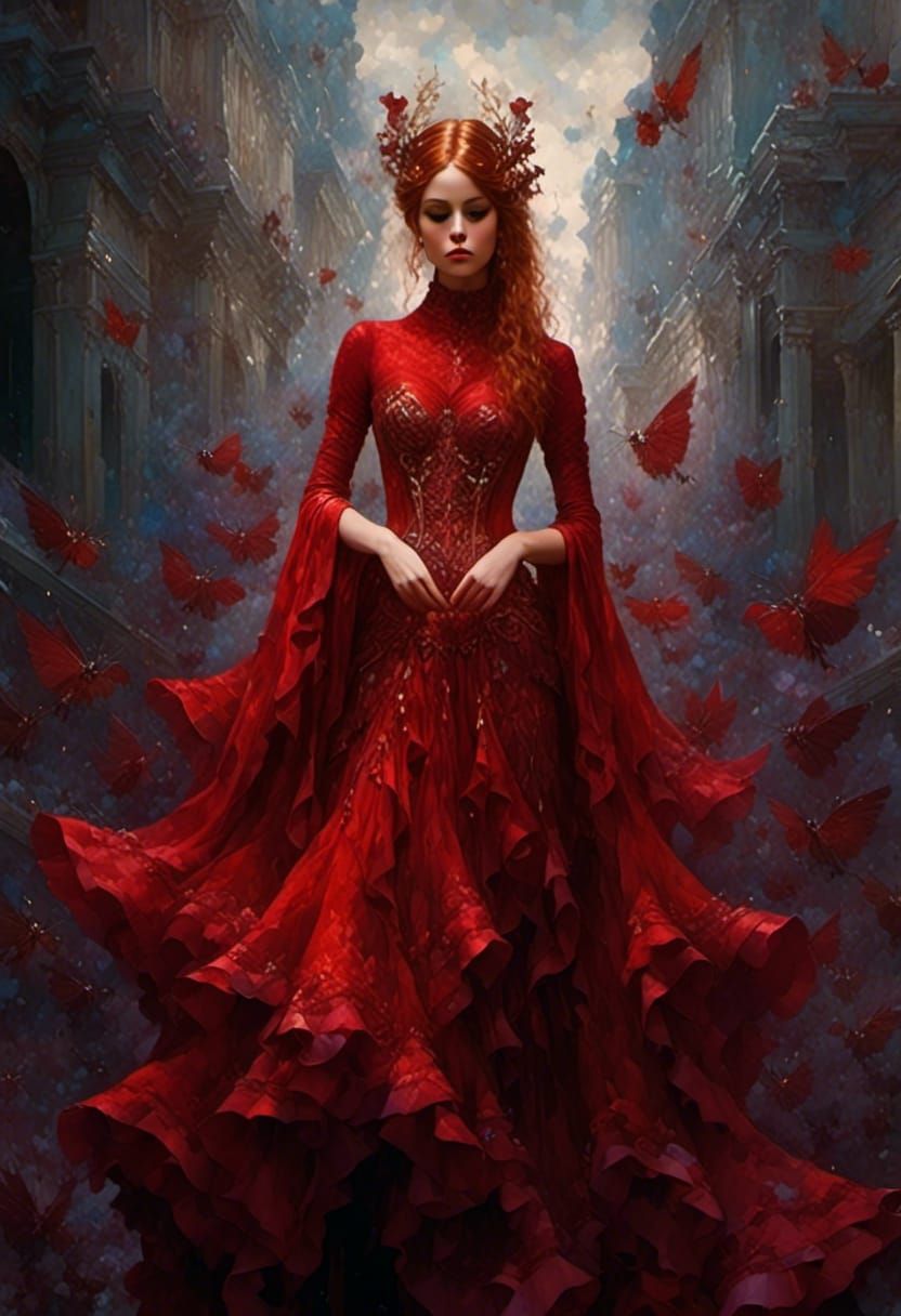 Fantasy Ballerina with Jeweled Corset in Dark Art