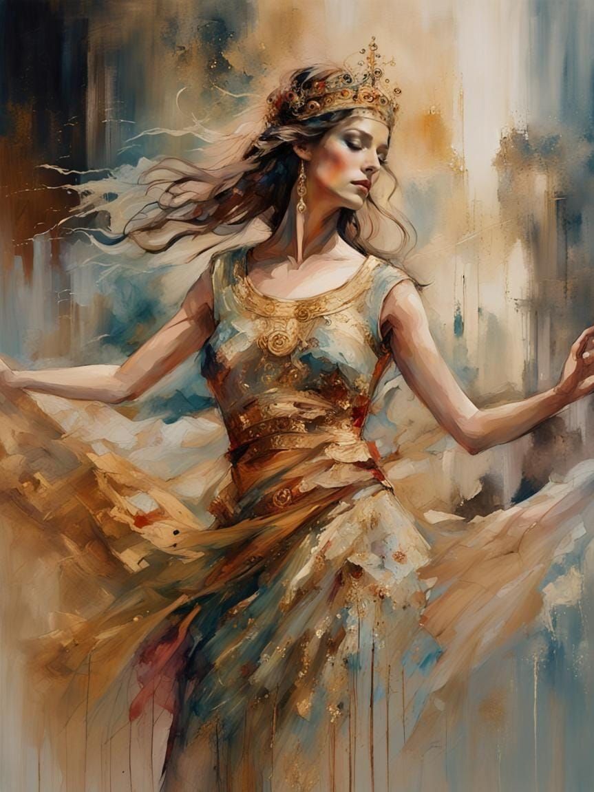 Salome's Dance: Intricate Alcohol Ink Art