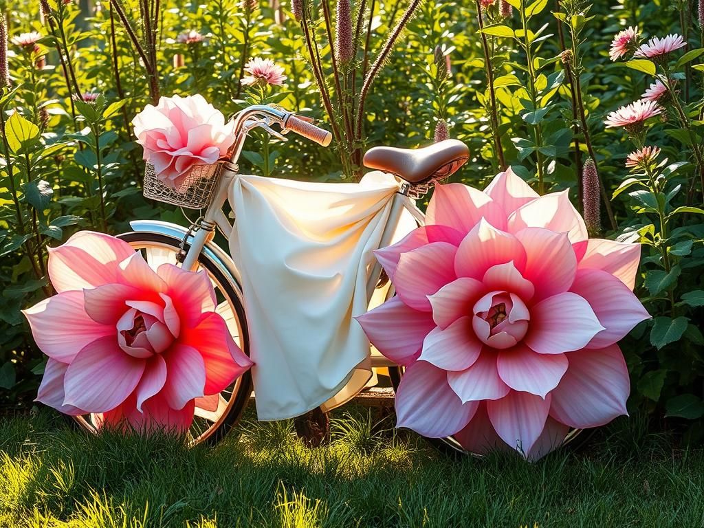 Floral Bicycle in Fantasy Botanical Style