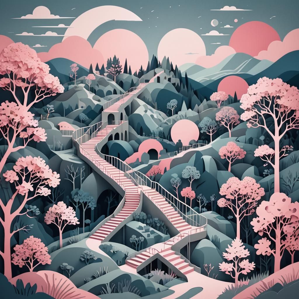 Stylized Architecture in Paper Cut-Out Art Style