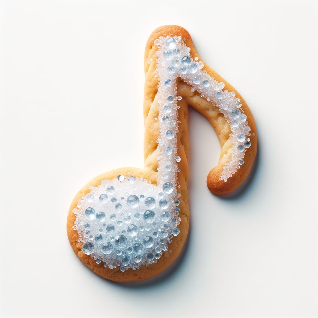 Whimsical Musical Note Cookie with Crystalline Sugar Frostin...