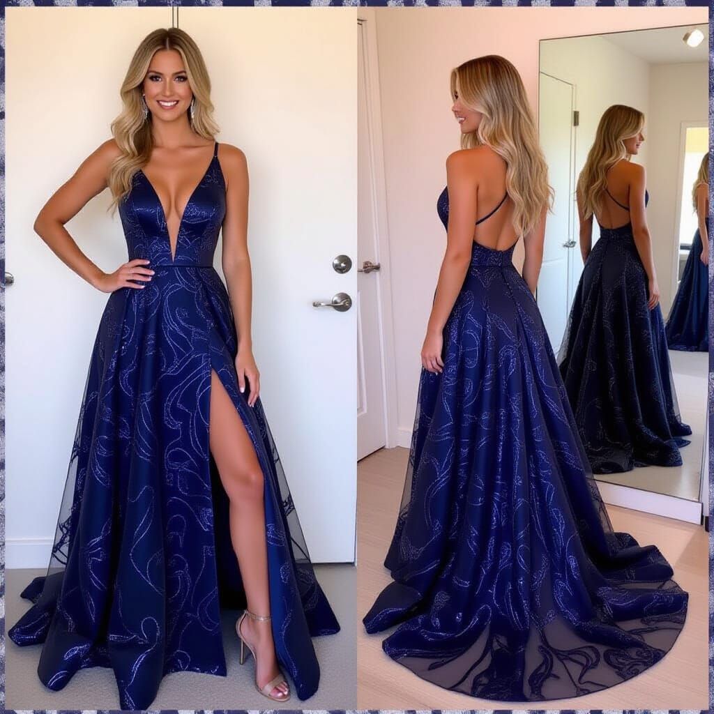 Big reveal dress try on photoshoot