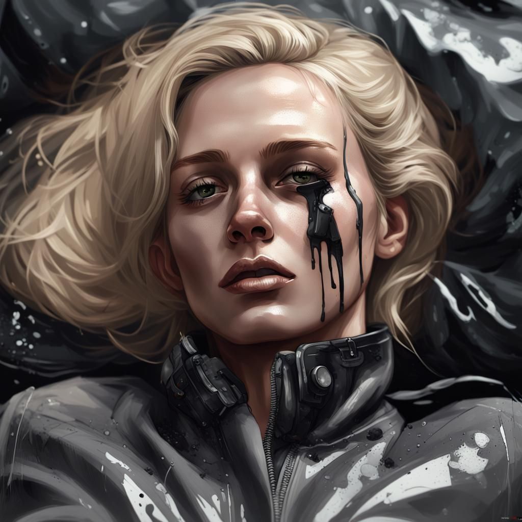 Oily Demise: Portrait in Digital Art Style