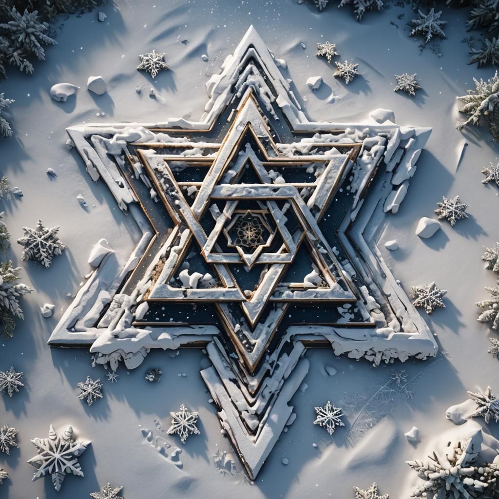 Snow Star of David: Detailed Matte Painting