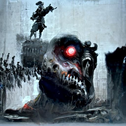 Horror Psycho Krieg in Gustave Doré Style