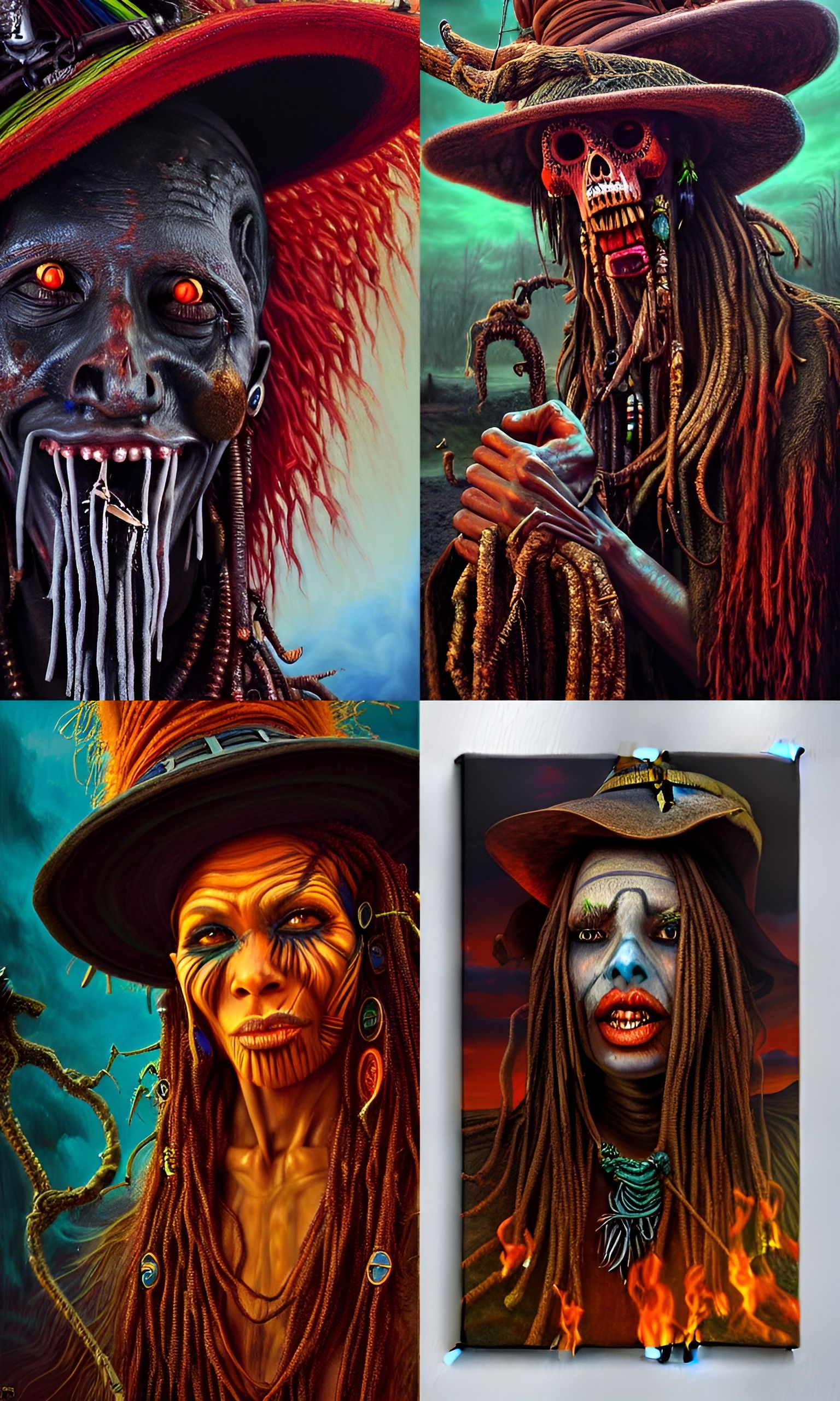 Ethereal Witch Doctor in Romantic Oil Painting