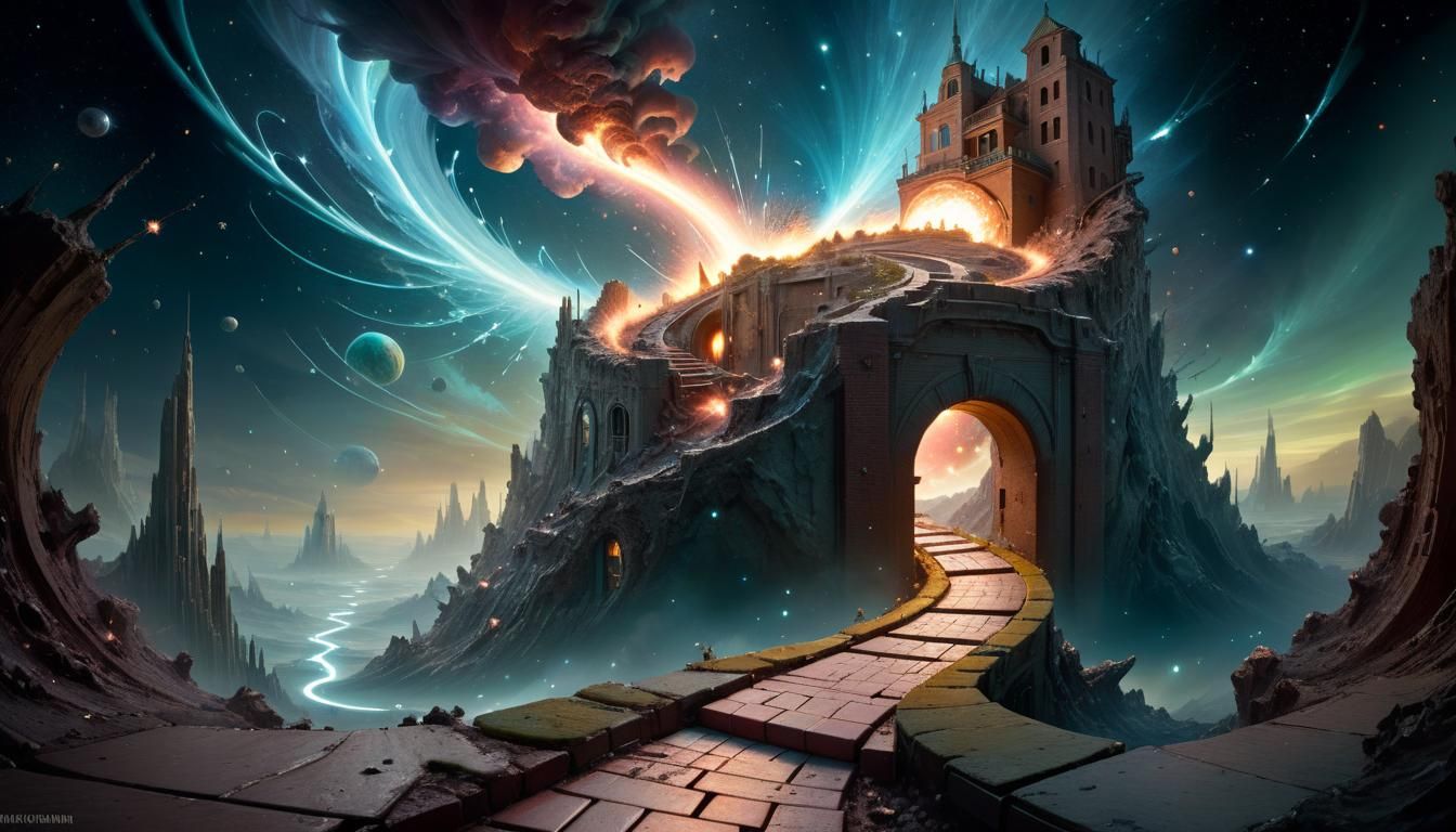 Miniature Sci-Fi World with Exploding Star