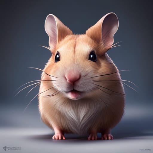 Hyperdetailed Hamster Portrait in Art Nouveau Style